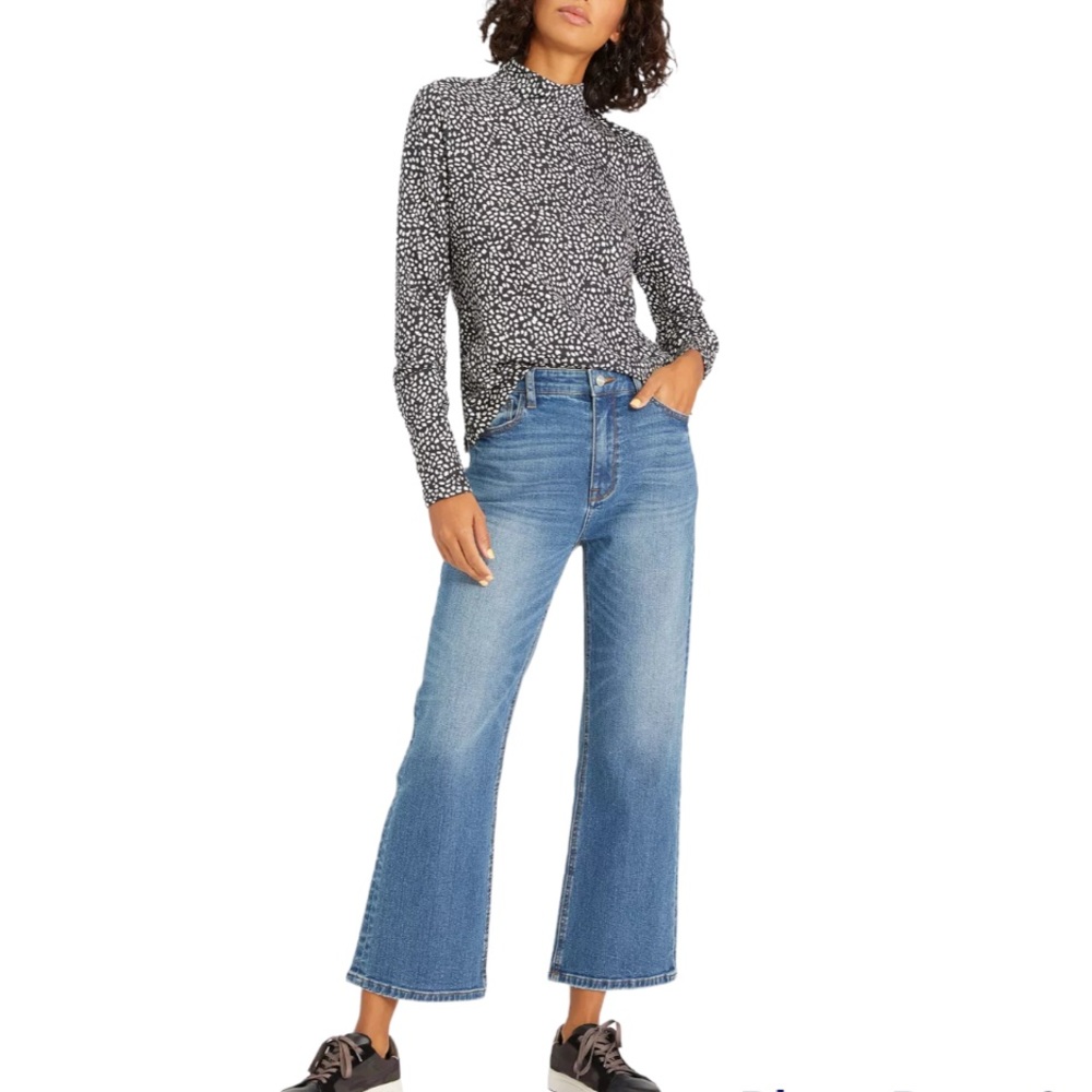Boden Mock Neck Jersey Knit Top 8
